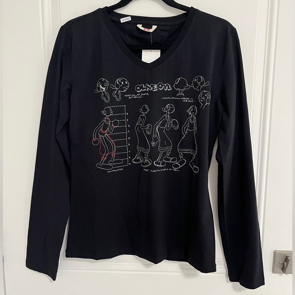NWT - Ice Iceberg x Popeye the Sailor Women’s Embroidered Long Sleeve Tee - XL